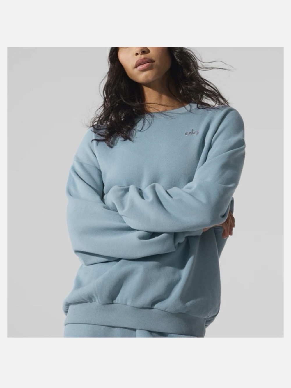 Alo Oversized Crewneck Sweatshirt in Dusty Blue